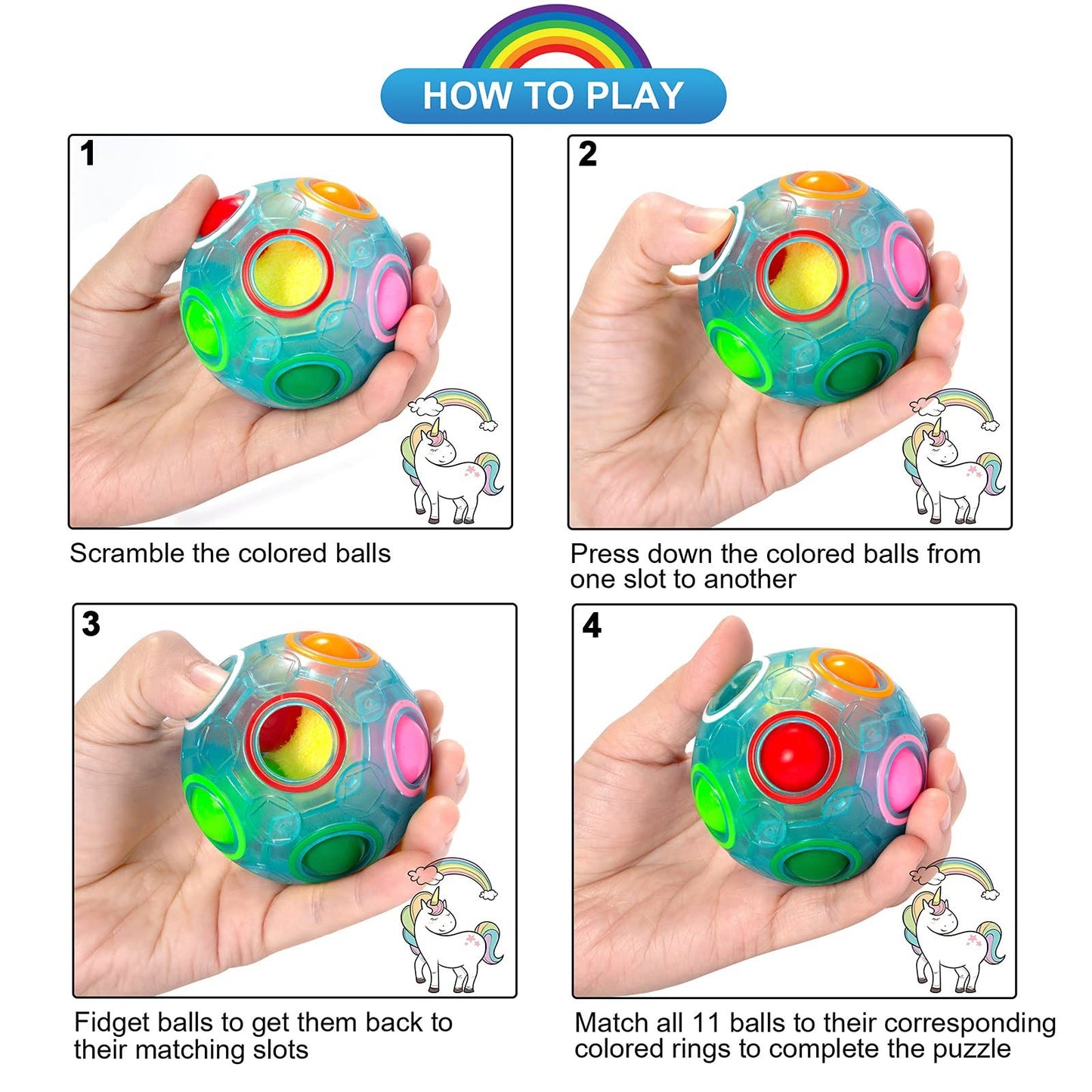 Luminous Rainbow Puzzle Ball