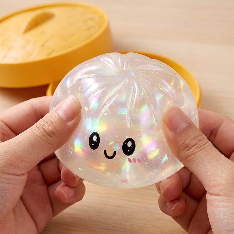 Steamed Dumpling Sparkling Glitter Maltose Squishy 5.5cm