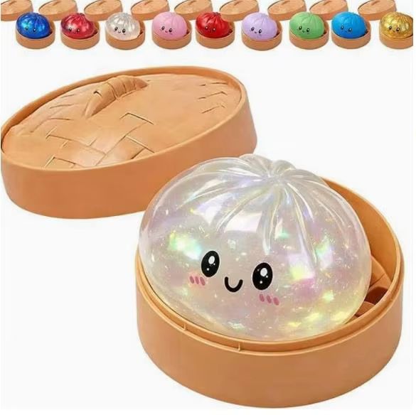 Steamed Dumpling Sparkling Glitter Maltose Squishy 5.5cm