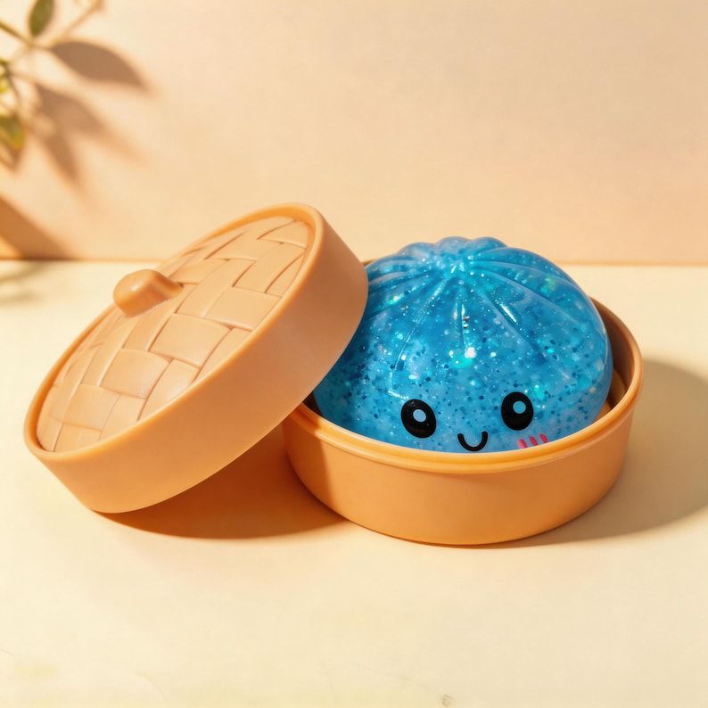 Steamed Dumpling Sparkling Glitter Maltose Squishy 5.5cm