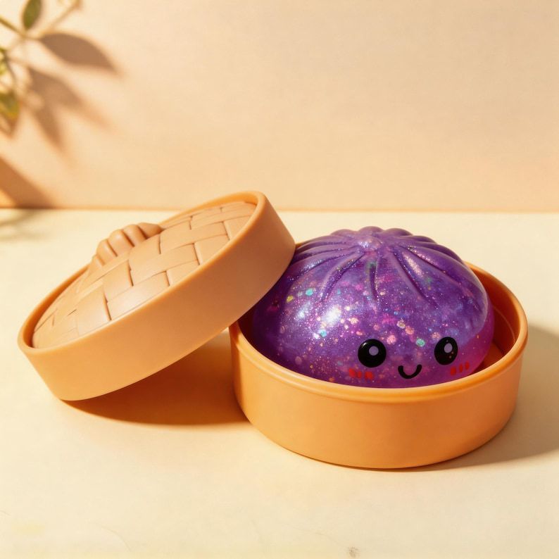 Steamed Dumpling Sparkling Glitter Maltose Squishy 5.5cm