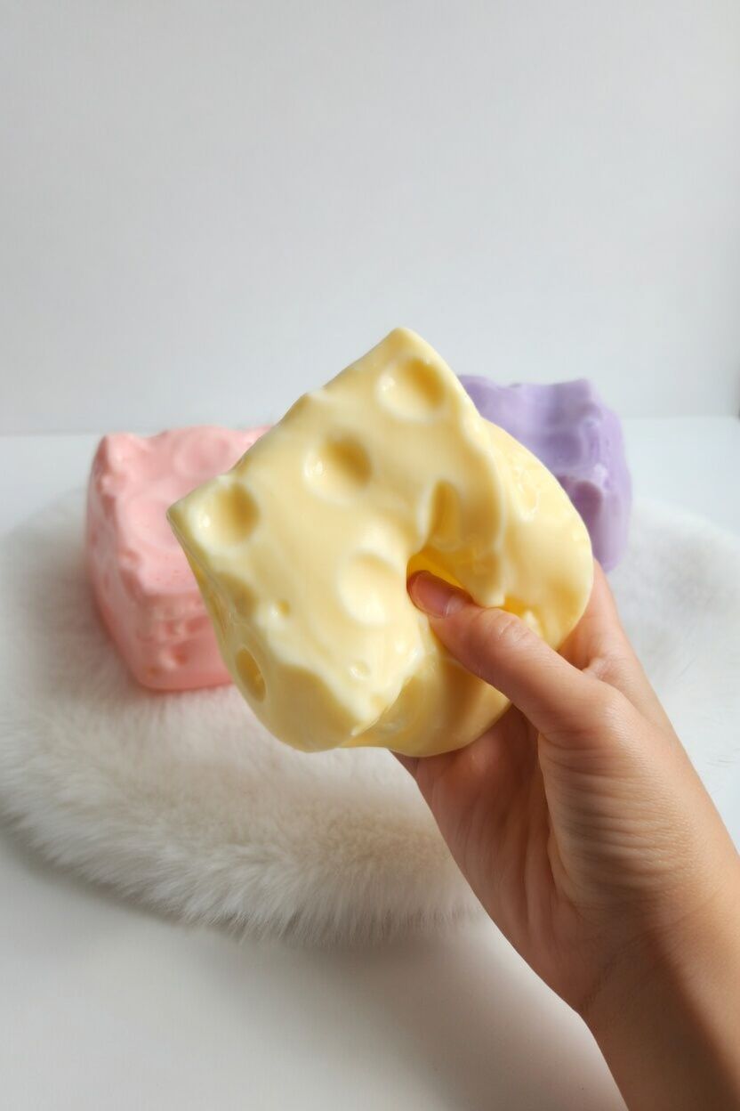 Cheese Moldable Non-rebound Vaseline Squishy 6cm