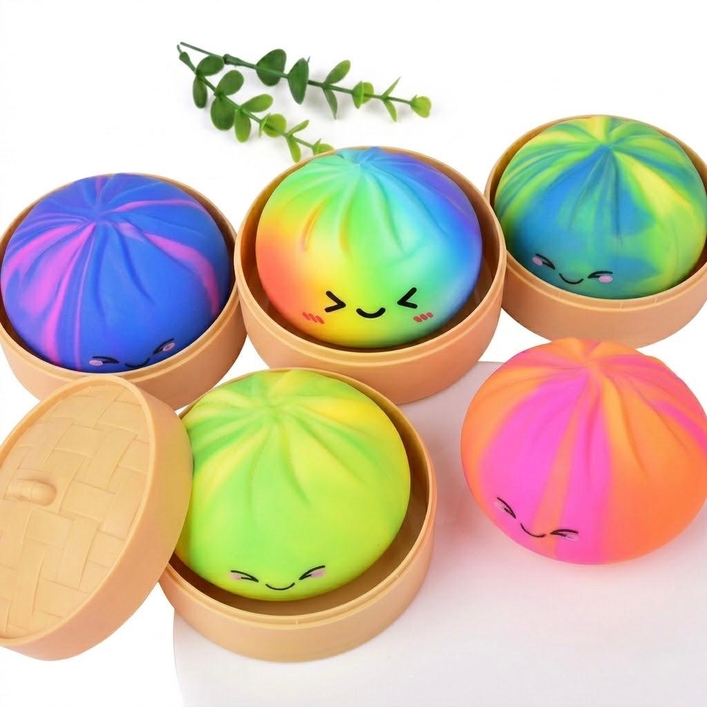 Steamed Dumpling Tie-dye Flour Squishy 8.5cm