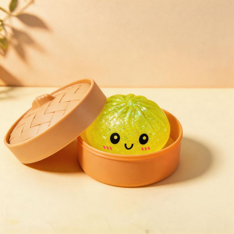 Steamed Dumpling Sparkling Glitter Maltose Squishy 5.5cm