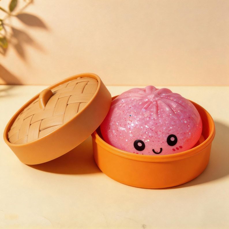 Steamed Dumpling Sparkling Glitter Maltose Squishy 5.5cm